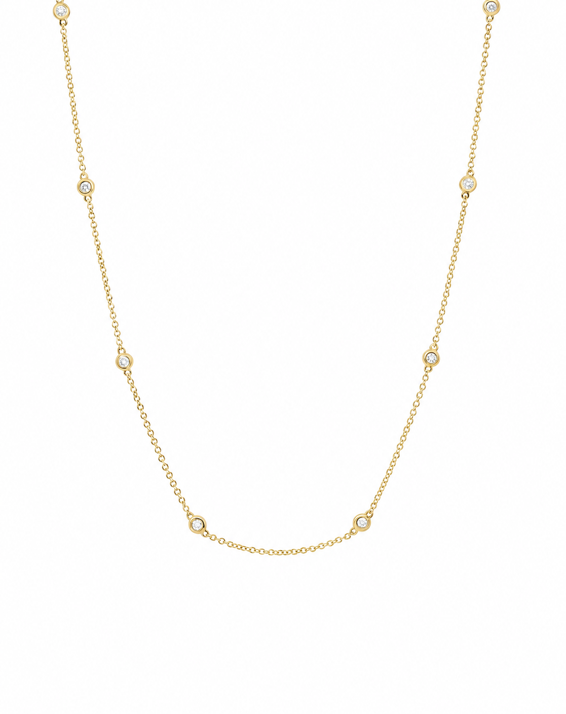 Diamond Bezel Station Necklace