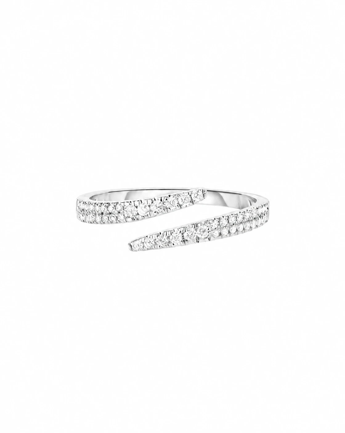 Open Diamond Wrap Ring — 14K White Gold