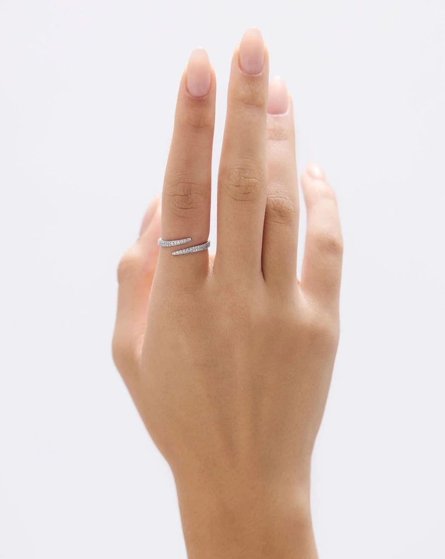 Open Diamond Wrap Ring styled on the body